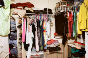 A messy closet